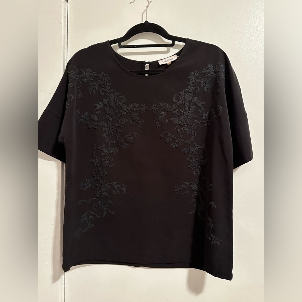 Calvin Klein - Black Beaded Top - M
